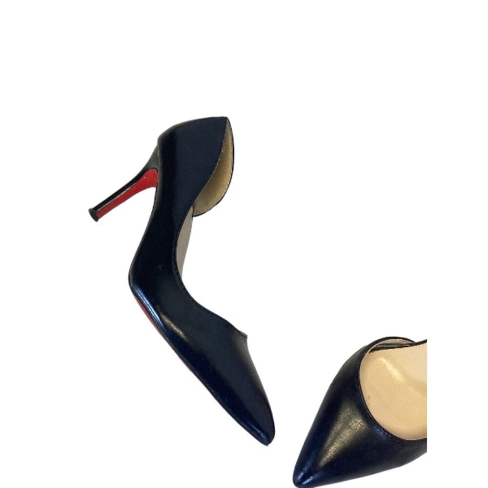 Black Pointed Toe Stiletto Heels Minimalist Chic Classic Pumps - Picture 4 of 8